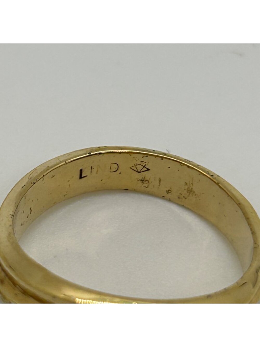 Vintage Mens LIND Two Tone Cubic Zirconia Statement Signet Art Deco Style Ring S - Picture 9 of 10